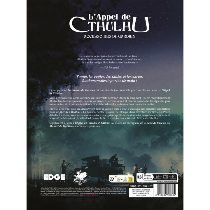 L’Appel de Cthulhu : Accessoires du Gardien