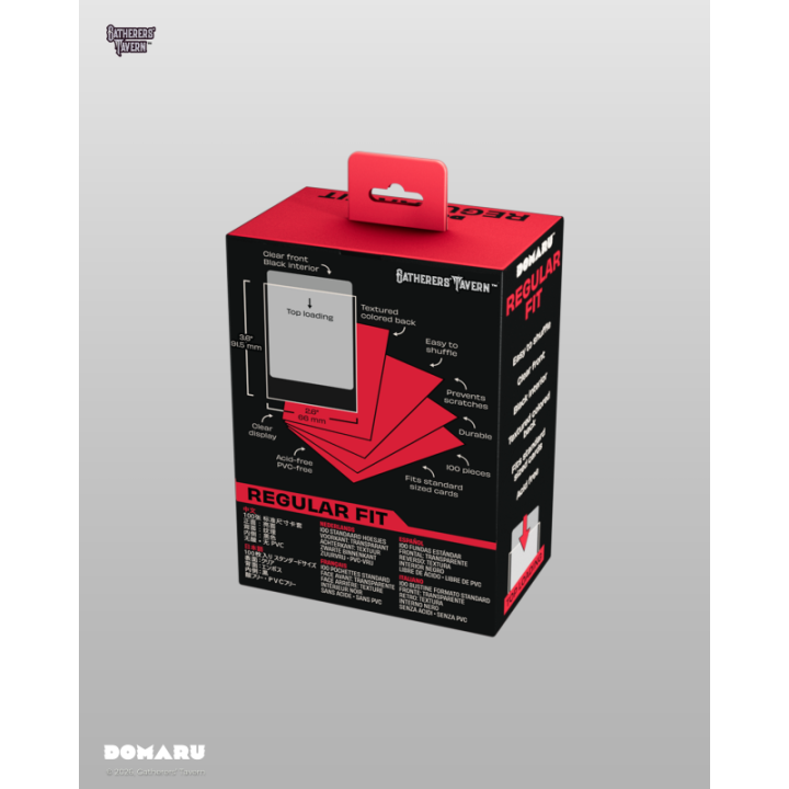 Gatherers' Tavern - DOMARU Regular Fit Sleeves: Balefire Red (100 Sleeves)