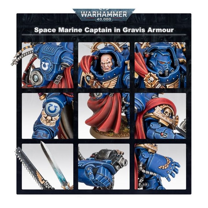 Capitaine en armure Gravis - Space Marines - wh40k